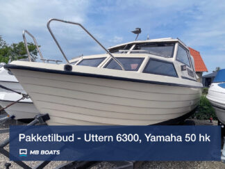 Pakketilbud - Velholdt brugt Uttern 6300 weekendcruiser til salg hos bådforhandler i Sydjylland