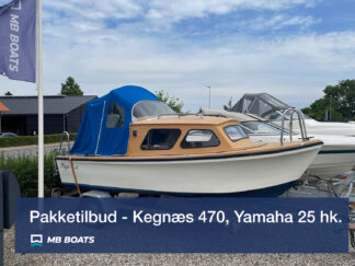 Pakketilbud! brugt Kegnæs 470 med Yamaha 25 hk. 4-takt motor, og trailer i Syddanmark